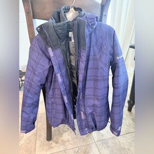 Columbia Violet Checkered Outdoor Jacket